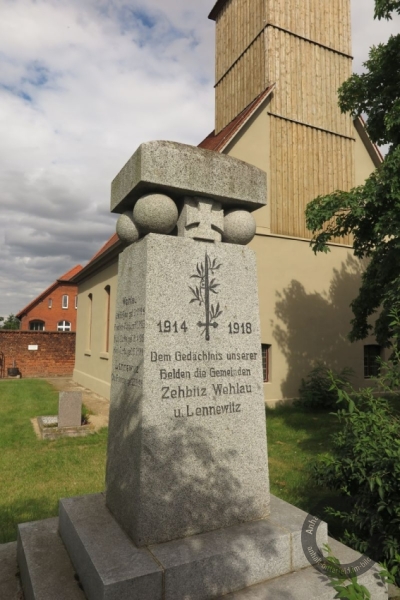 Kriegerdenkmal (Erster Weltkrieg) in Zehbitz (Stadt Südliches Anhalt) im Landkreis Anhalt-Bitterfeld
