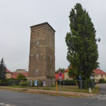 Wasserturm in der Jahnstraße in Wolfen (Stadt Bitterfeld-Wolfen) im Landkreis Anhalt-Bitterfeld