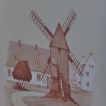 Wandbild im Windmühlenweg in Köthen (Anhalt) im Landkreis Anhalt-Bitterfeld